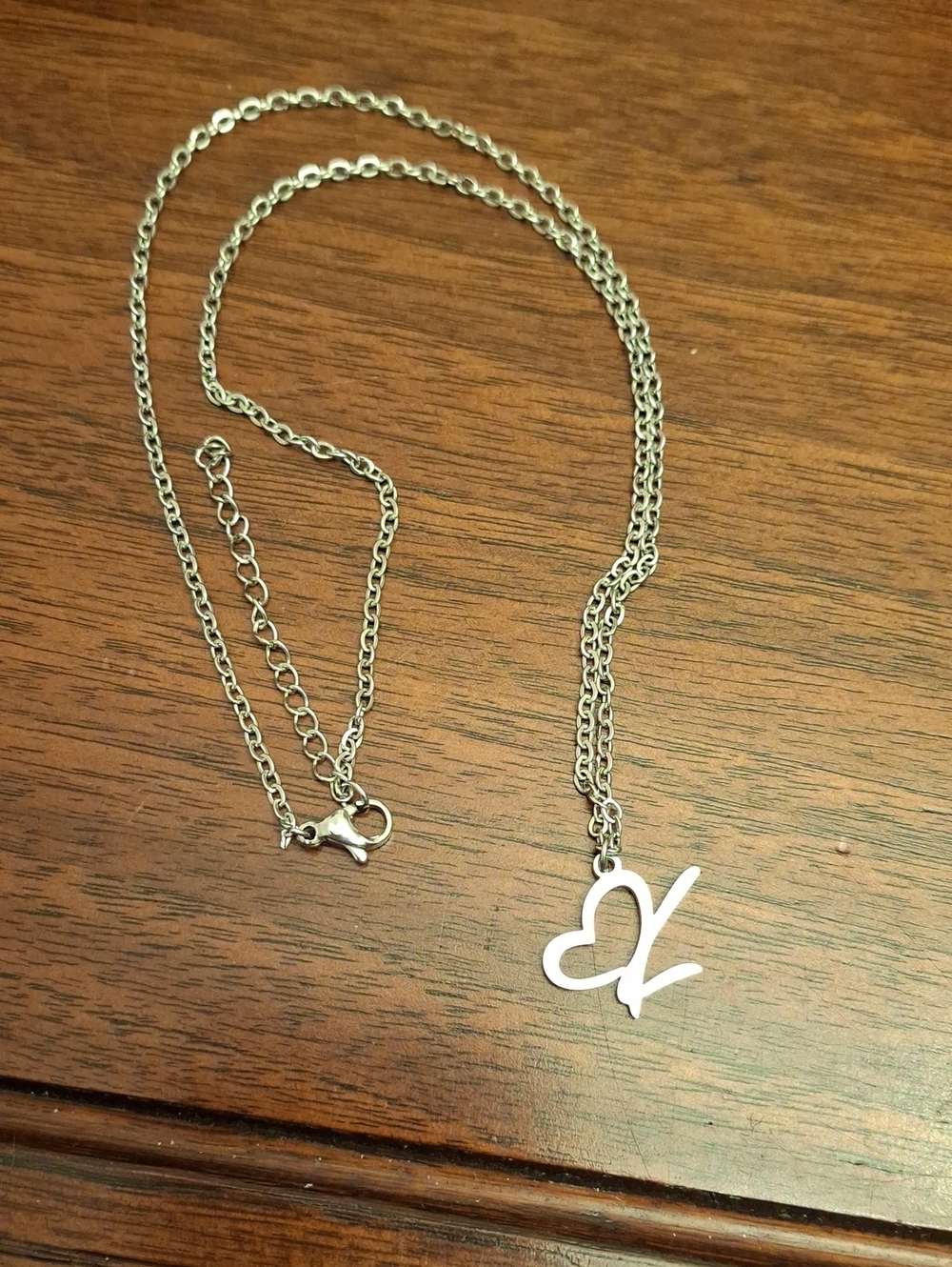 Silver Tone Pendant Necklace - Delicate Heart Charm